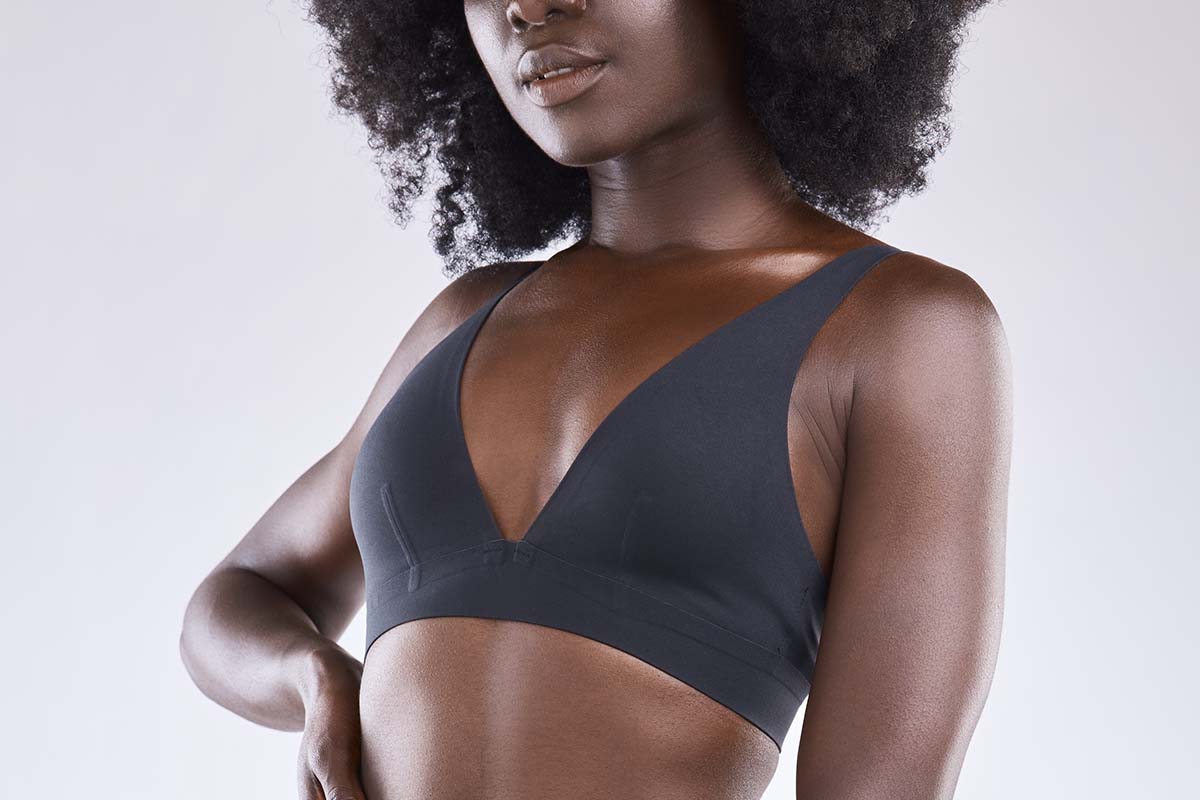 A woman with proportionate breasts after breast reduction in Kitchener-Waterloo